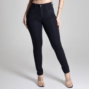 High Waist Butt-Lifting Black Twill Pants-Comfortable and Stylish
